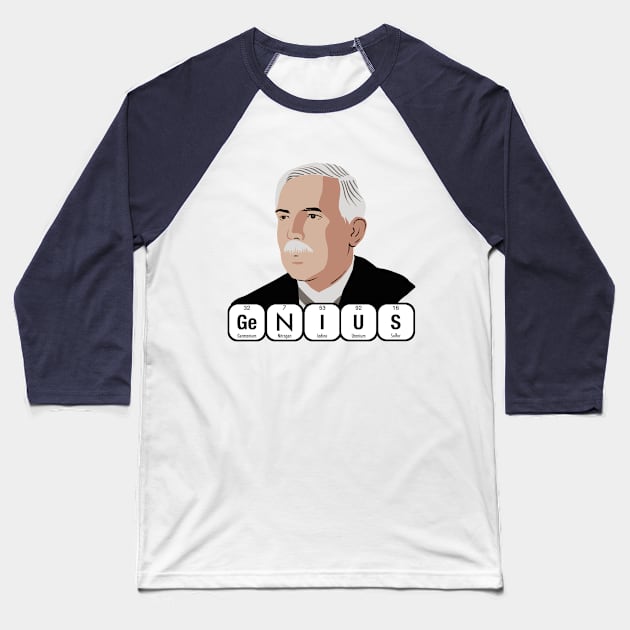 GENIUS Ernest Rutherford Baseball T-Shirt by firstsapling@gmail.com